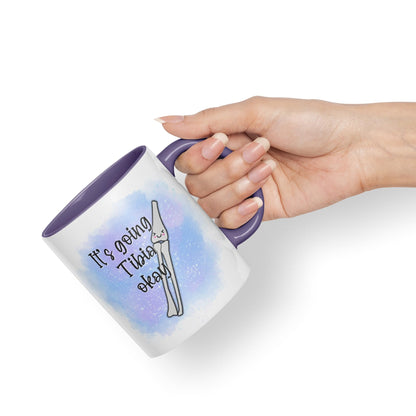 Vixar Anatomy Pun Humor It's Going Tibia ok Coloured Ceramic 330 ml Mug Cup Gift Birthday Work Office Tea Coffee
