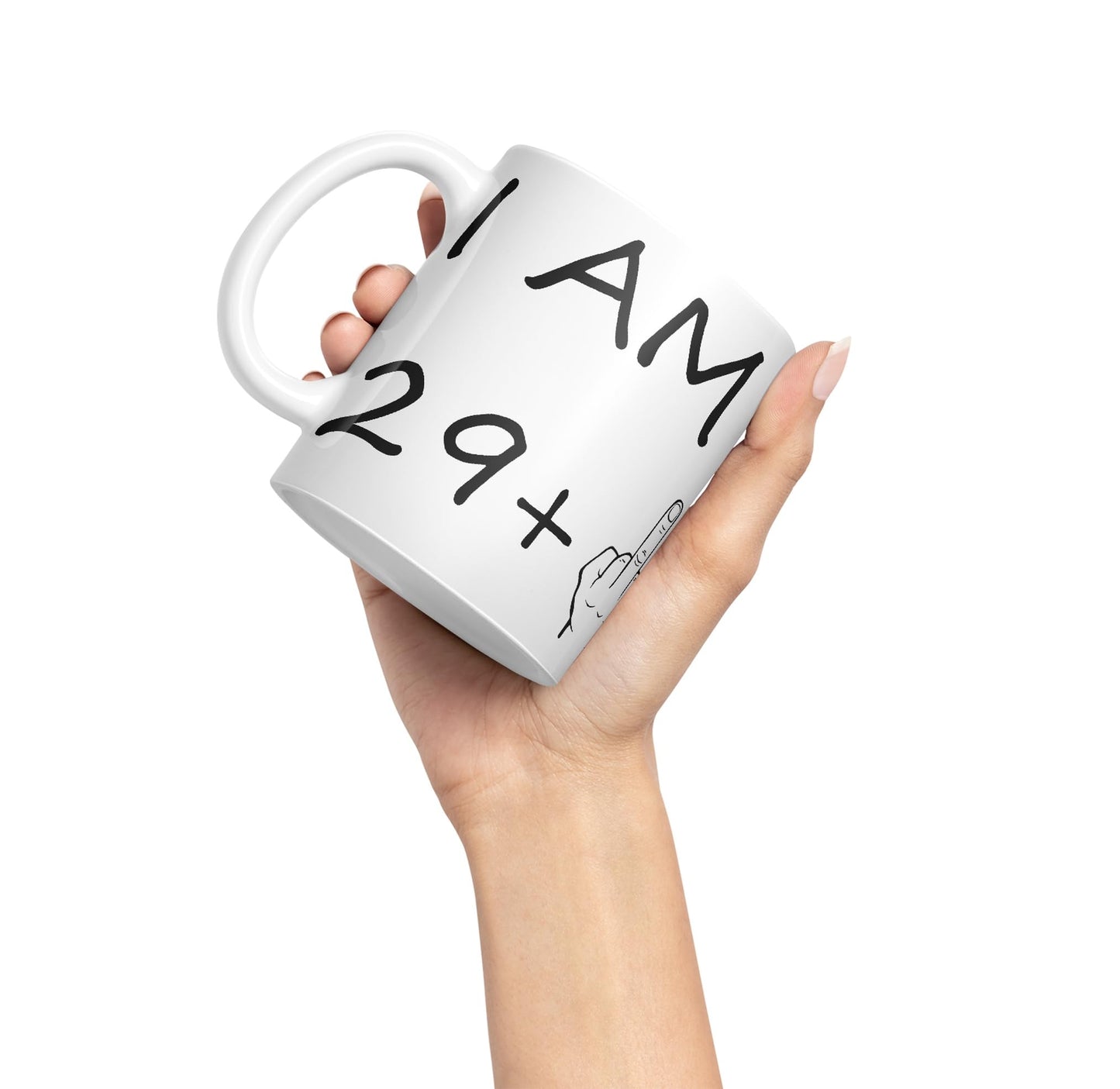 Vixar I am 29 + 1 Man Hand Ceramic 330 ml, 11oz Coloured Mug Cup Gift Coffee Tea Happy Birthday Turning 30 Years Old as a Joke Celebration 30th Birthday Gift idea