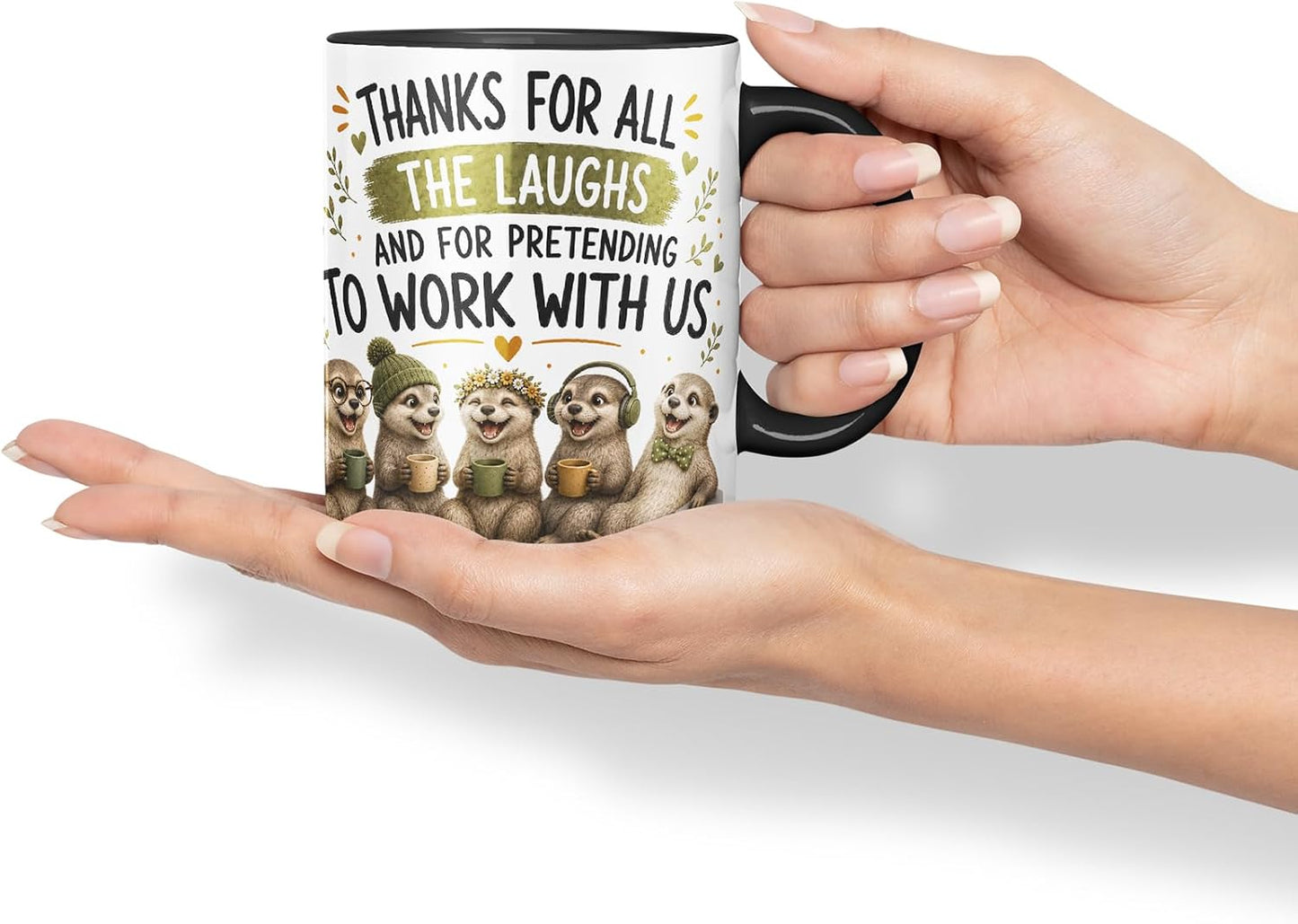 Vixar Thanks for All the Laughs Mug – Funny Coworker Leaving Colleague Goodbye Gift, 11oz (Black)