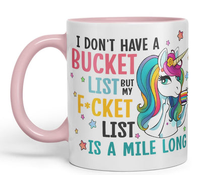 Vixar Bucket List: Coffee, Magic, Repeat – Funny Unicorn Coloured Mug Cup 11oz (Black)