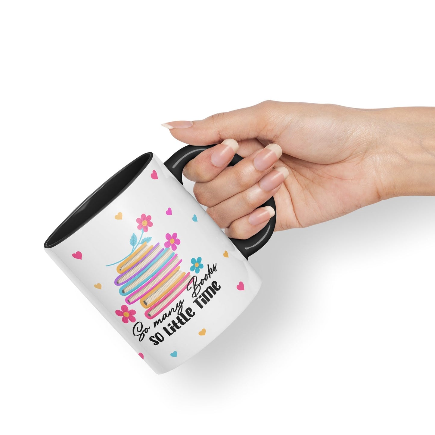 Vixar So Many Books so Little time Book Reader Gift Presents Coloured Ceramic Mug Cup Gift 330ml 11oz Work Office Tea Coffee