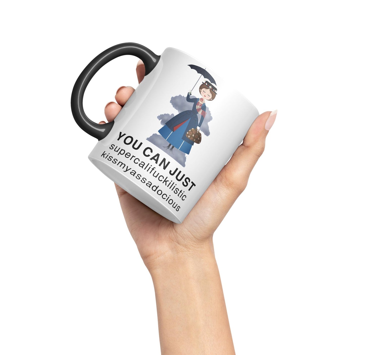 Vixar You Can Just Supercalifuckilistic Kissmyassadocious Mary Poppins Ceramic 330 ml Coloured Mug Cup Gift Tea Coffee Christmas Office Home Funny Joke