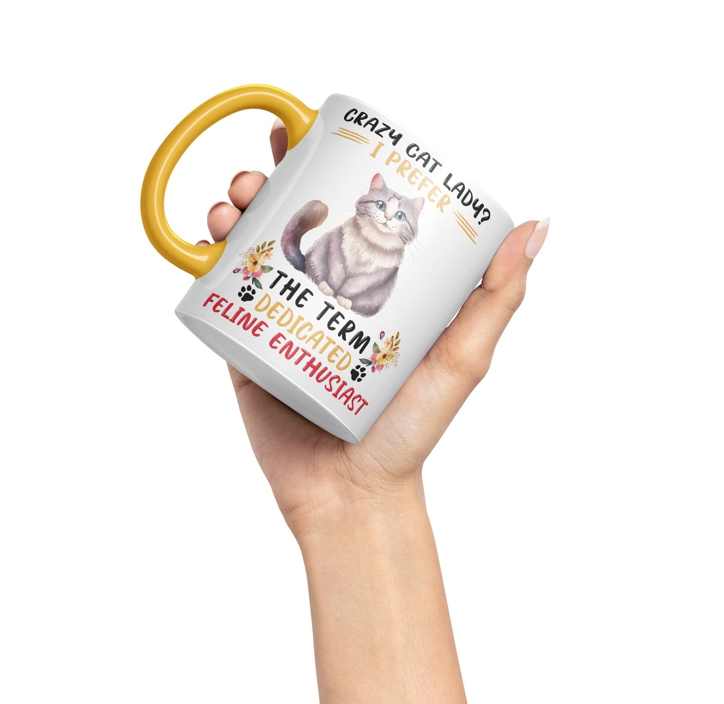 Vixar Crazy Cat Lady? I Prefer Sarcastic Joke Ceramic Coloured Mug Cup for Tea Coffee Hot Brew 330ml 11Oz
