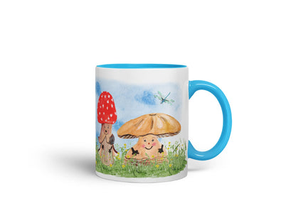 Vixar Mushrooms Red Wild Watercolour Art Coloured Mug Cup Gift Birthday Work Office Tea Coffee