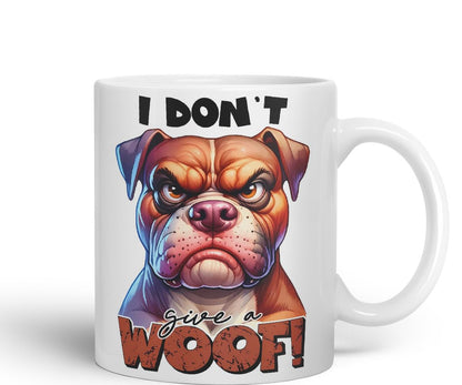Vixar I Don’t Give a Woof! Dog Coloured Ceramic Mug Cup 11oz Funny Sarcastic Gift (Black)