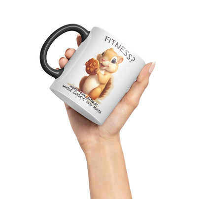 Fitness? More Like Fitness Whole Cookie in My Mouth Joke sarkasm Sarcastic Ceramic Coloured Mug Cup for Tea Coffee Hot Brew 330ml 11Oz Gift