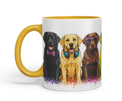 Vixar Labrador Retriever Dog Mug – Cute Labrador Coloured Ceramic Mug Cup Gift, 11oz (Black)