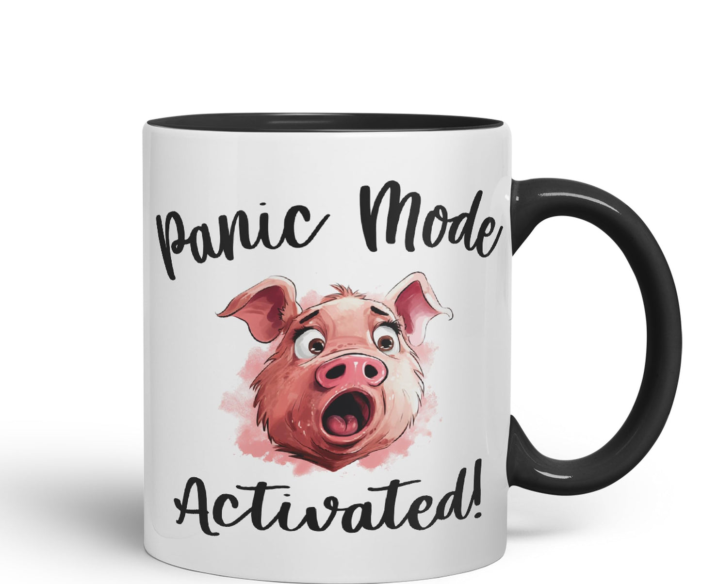 Panic Mode Activated! Pig Joke sarkasm Sarcastic Ceramic Coloured Mug Cup for Tea Coffee Hot Brew 330ml 11Oz Gift