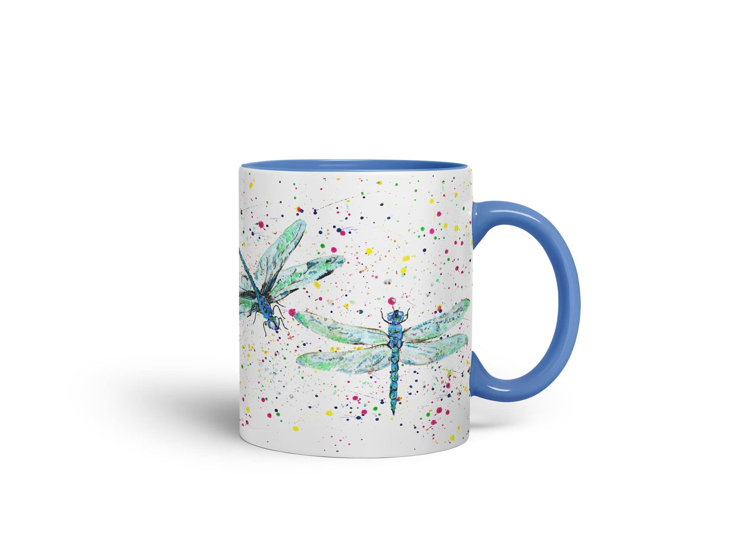 Vixar Dragonflies Dragonfly Insect Animals Watercolour Art Coloured Mug Cup Gift Birthday Work Office Tea Coffee