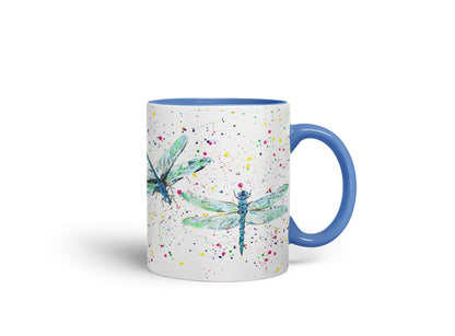Vixar Dragonflies Dragonfly Insect Animals Watercolour Art Coloured Mug Cup Gift Birthday Work Office Tea Coffee