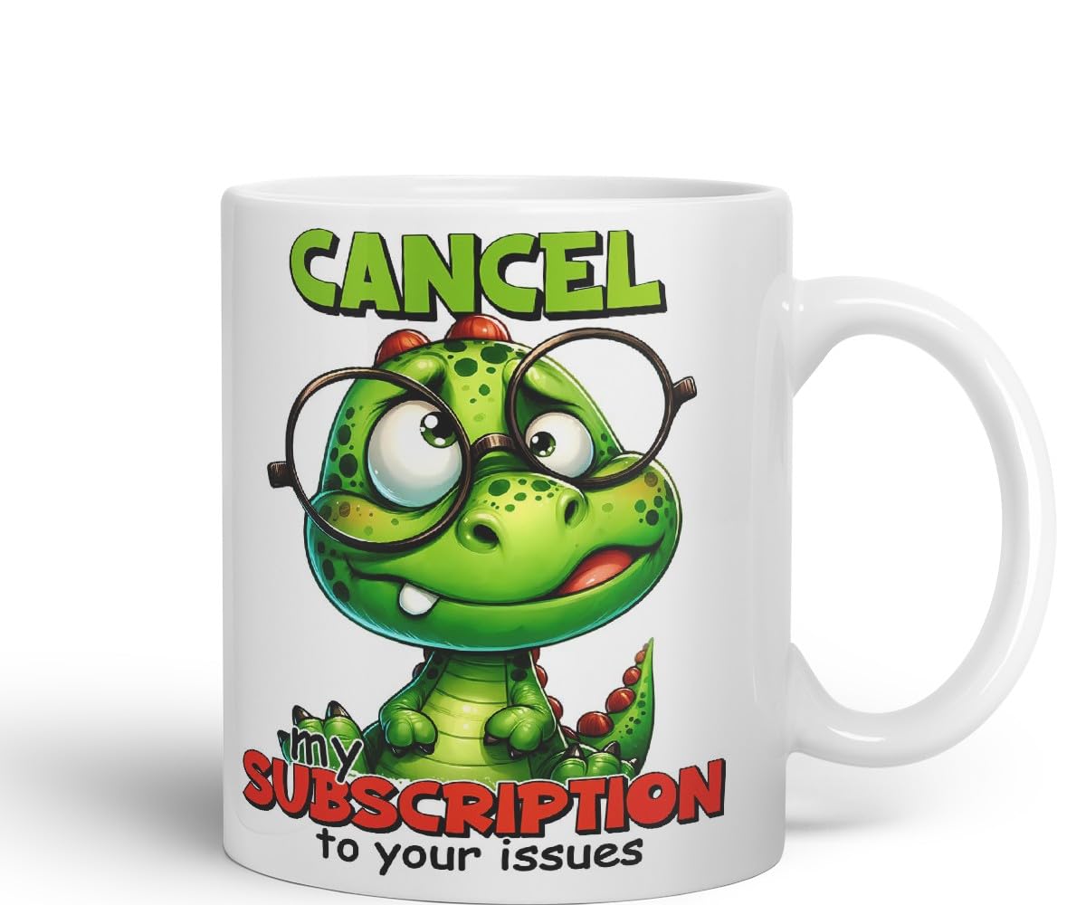 Vixar Cancel My Subscription to Your Issues Coloured Ceramic Mug Cup 11oz Funny Sarcastic Gift (Black)