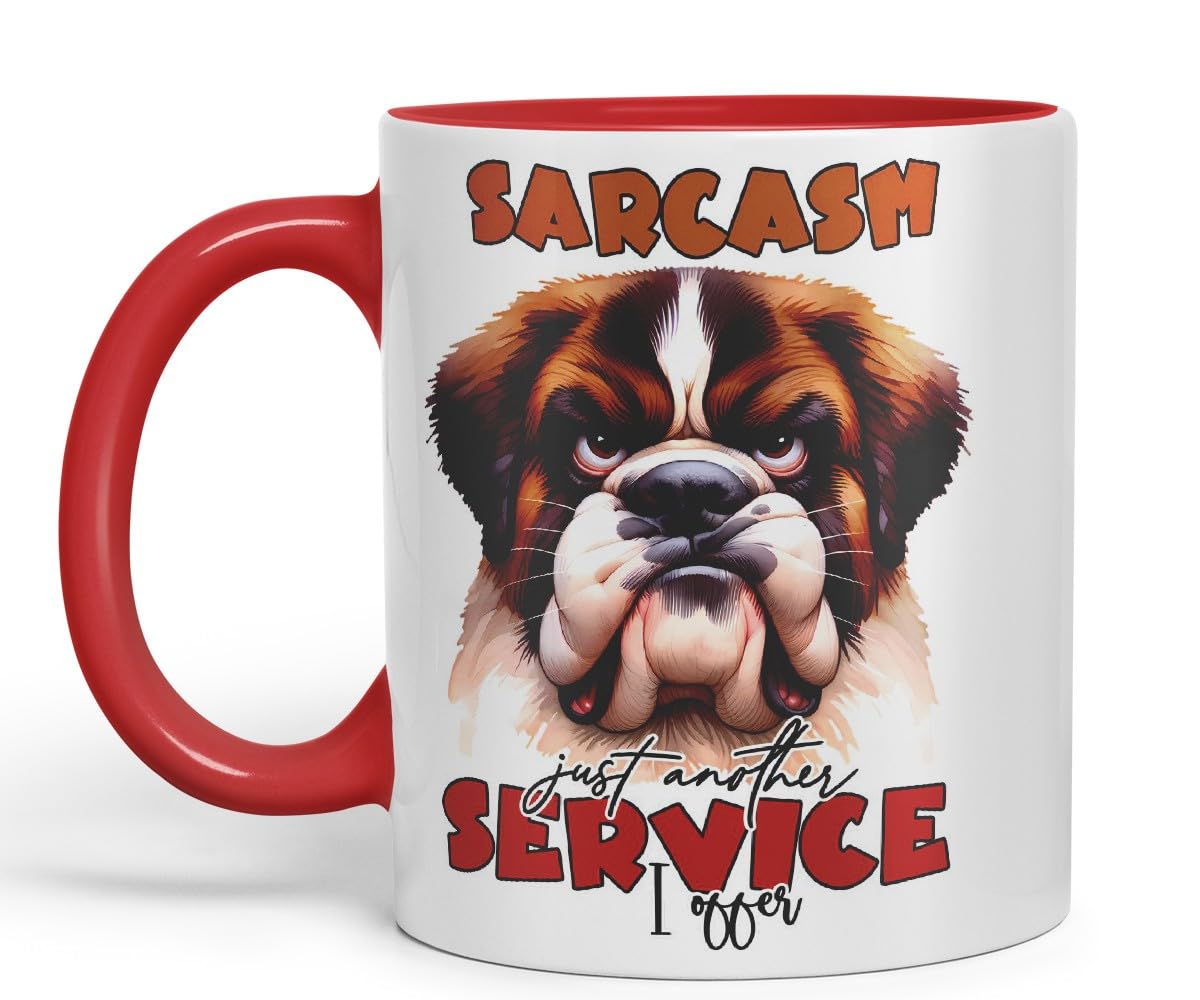 Vixar Sarcasm: Just Another Service I Offer Dog Coloured Ceramic Mug Cup 11oz Funny Sarcastic Gift (Black)