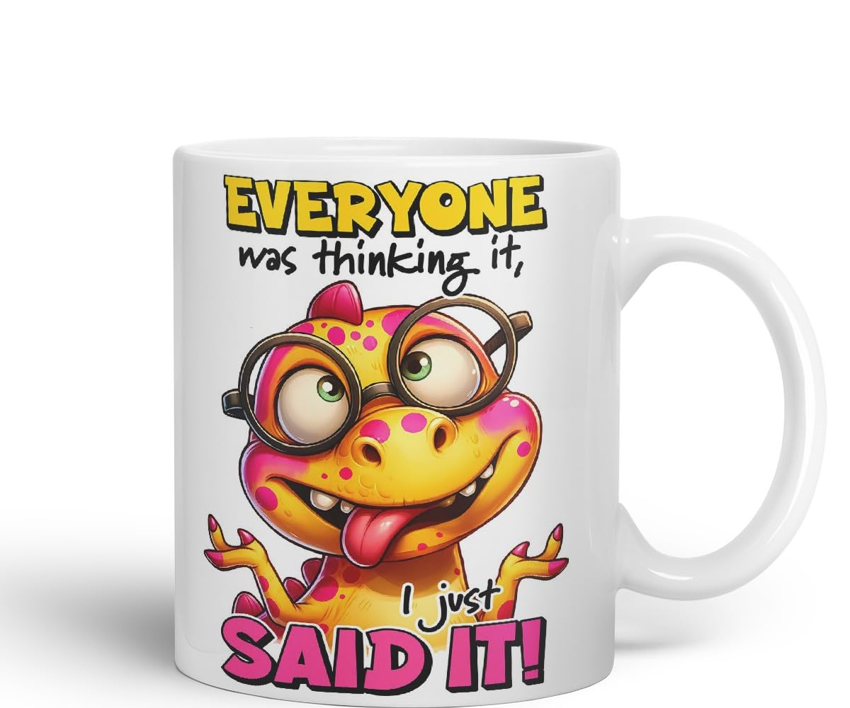 Vixar Everyone was Thinking It – I Just Said It Coloured Ceramic Mug Cup 11oz Funny Sarcastic Gift (Black)