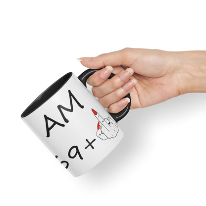 Vixar I am 69 + 1 Woman Hand Ceramic 330 ml, 11oz Coloured Mug Cup Gift Coffee Tea Happy Birthday Turning 70 Years Old as a Joke Celebration 70th Birthday Gift idea
