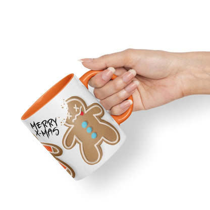Vixar Gingerbread Man Cake Christmas, Xmas Designs Presents Coloured Ceramic Mug Cup Gift 330ml 11oz Work Office Tea Coffee Gift (CH1)