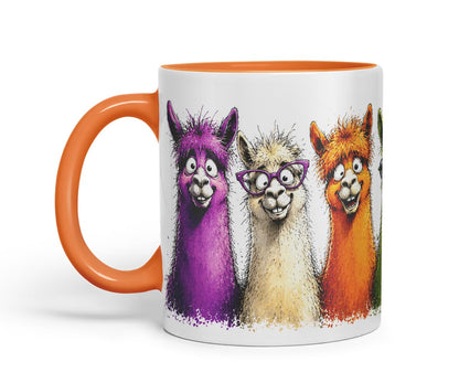 Vixar Funny Alpaca Mug – Cute Alpaca Animal Coloured Ceramic Mug Cup Gift, 11oz (Black)
