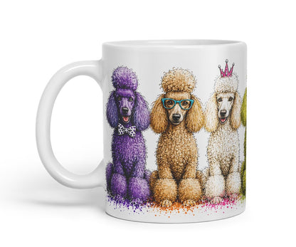 Vixar Poodle Dog Mug – Cute Poodle Dog Coloured Ceramic Mug Cup Gift, 11oz (Black)
