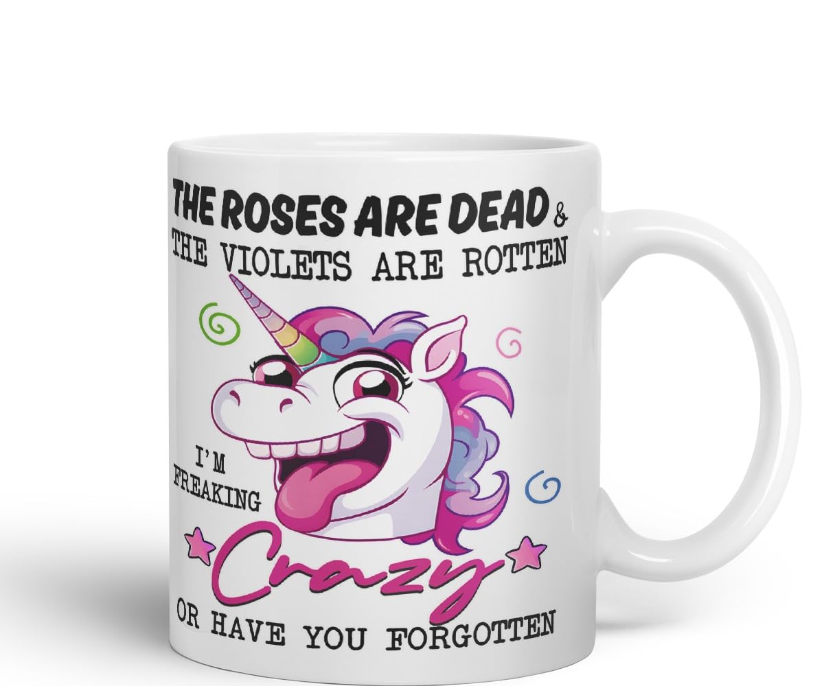 Vixar A Little Crazy but Worth It – Funny Unicorn Coloured Mug Cup 11oz (Black)