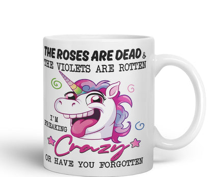 Vixar A Little Crazy but Worth It – Funny Unicorn Coloured Mug Cup 11oz (Black)