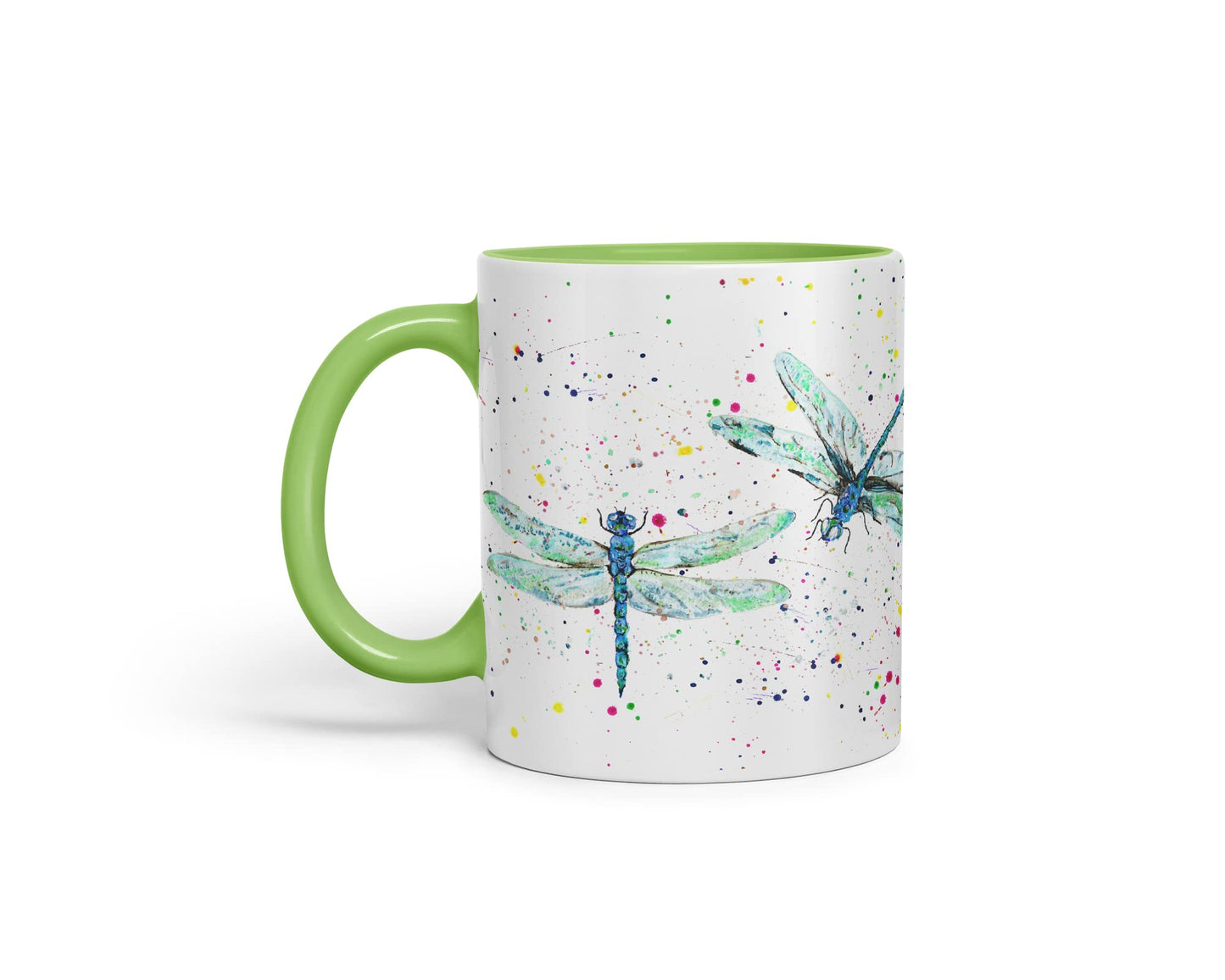 Vixar Dragonflies Dragonfly Insect Animals Watercolour Art Coloured Mug Cup Gift Birthday Work Office Tea Coffee