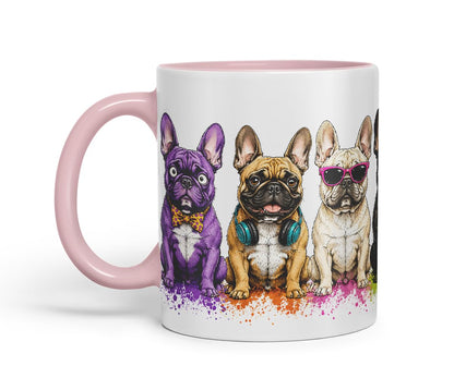 Vixar French Bulldog Dog Mug – Cute Frenchie Coloured Ceramic Mug Cup Gift, 11oz (Black)