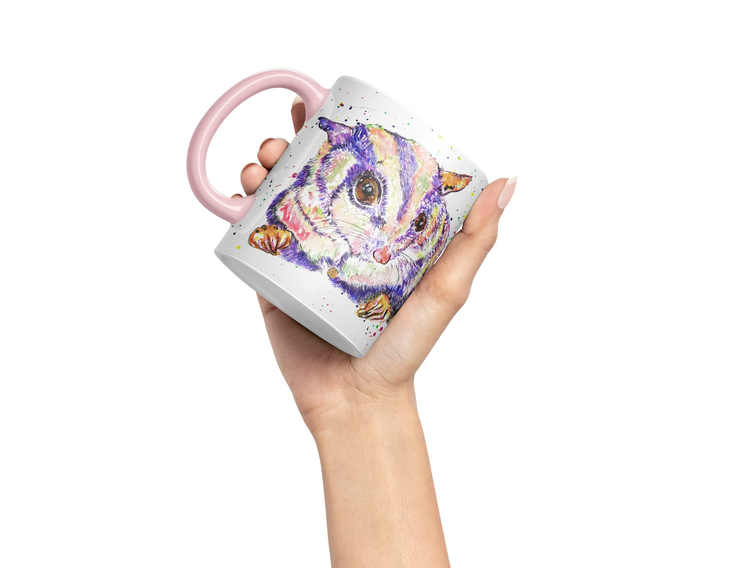 Vixar Sugar Glider Australian wildlifeanimals Watercolour Art Coloured Mug Cup Gift Birthday Work Office Tea Coffee