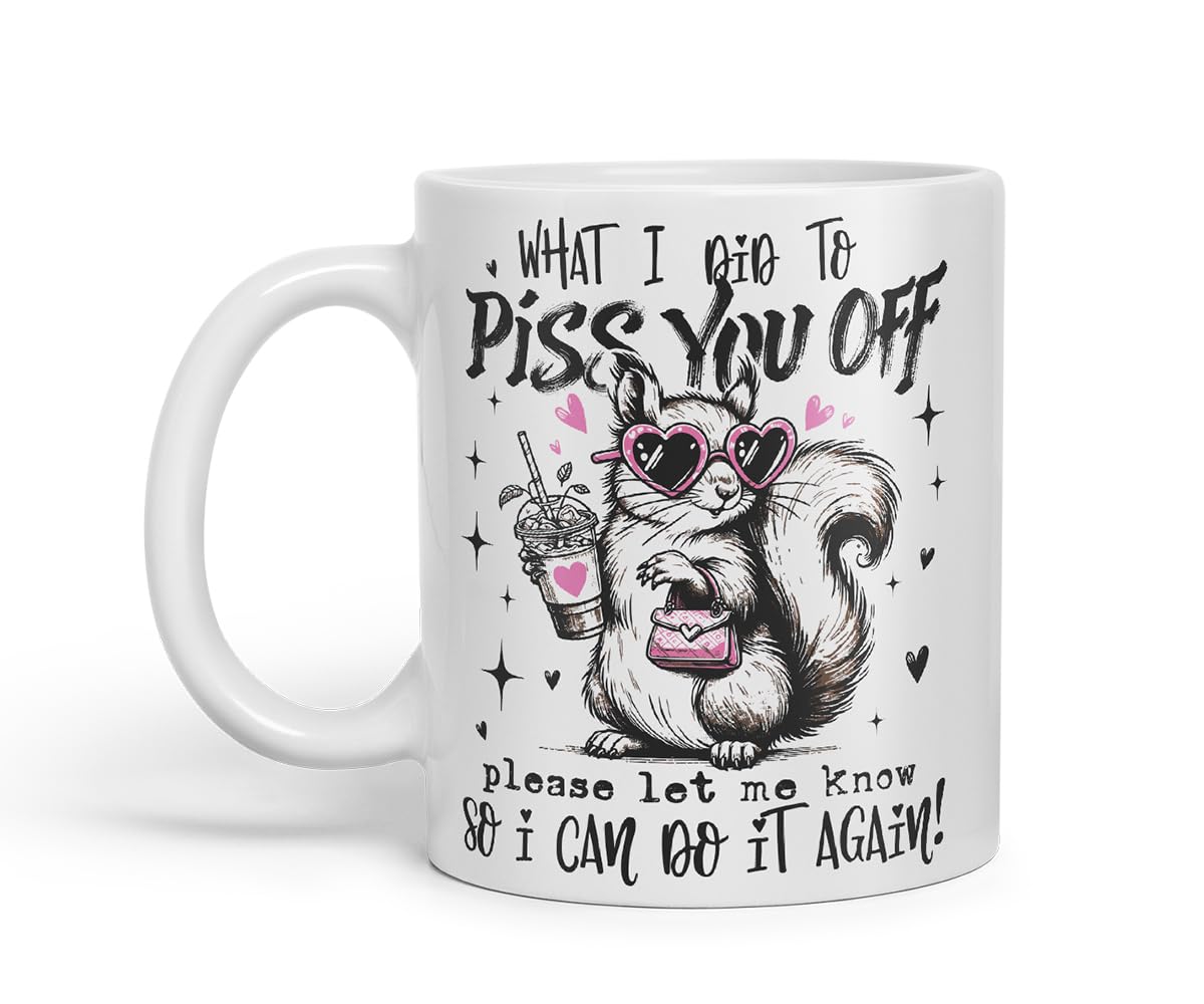Vixar Funny Skunk Sarcastic Mug – Coloured Ceramic Mug Cup Gift, 11oz (Black)