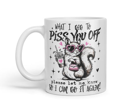 Vixar Funny Skunk Sarcastic Mug – Coloured Ceramic Mug Cup Gift, 11oz (Black)