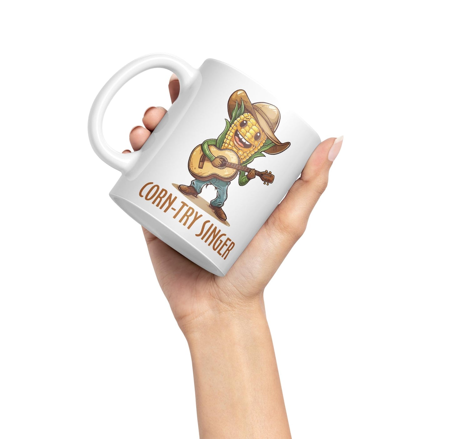 Corn-Try Singer Joke sarkasm Sarcastic Ceramic Coloured Mug Cup for Tea Coffee Hot Brew 330ml 11Oz Gift