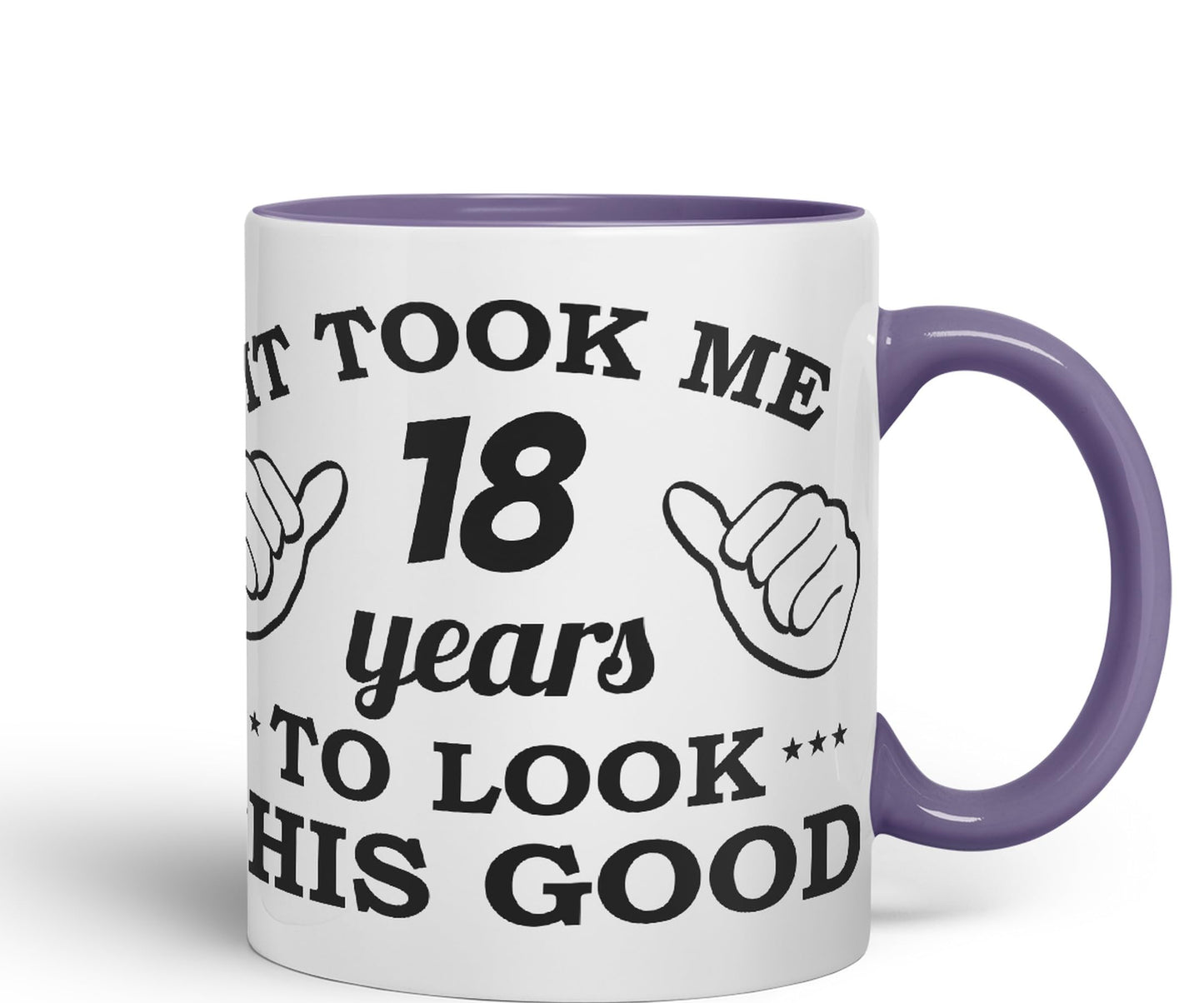 Vixar It Took me 18 Years to Look This Good Happy Birthday Ceramic Coloured Mug Cup Gift Coffee Tea