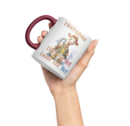 Firefighter Find em Hot! Leave em Wet! Joke sarkasm Sarcastic Ceramic Coloured Mug Cup for Tea Coffee Hot Brew 330ml 11Oz Gift