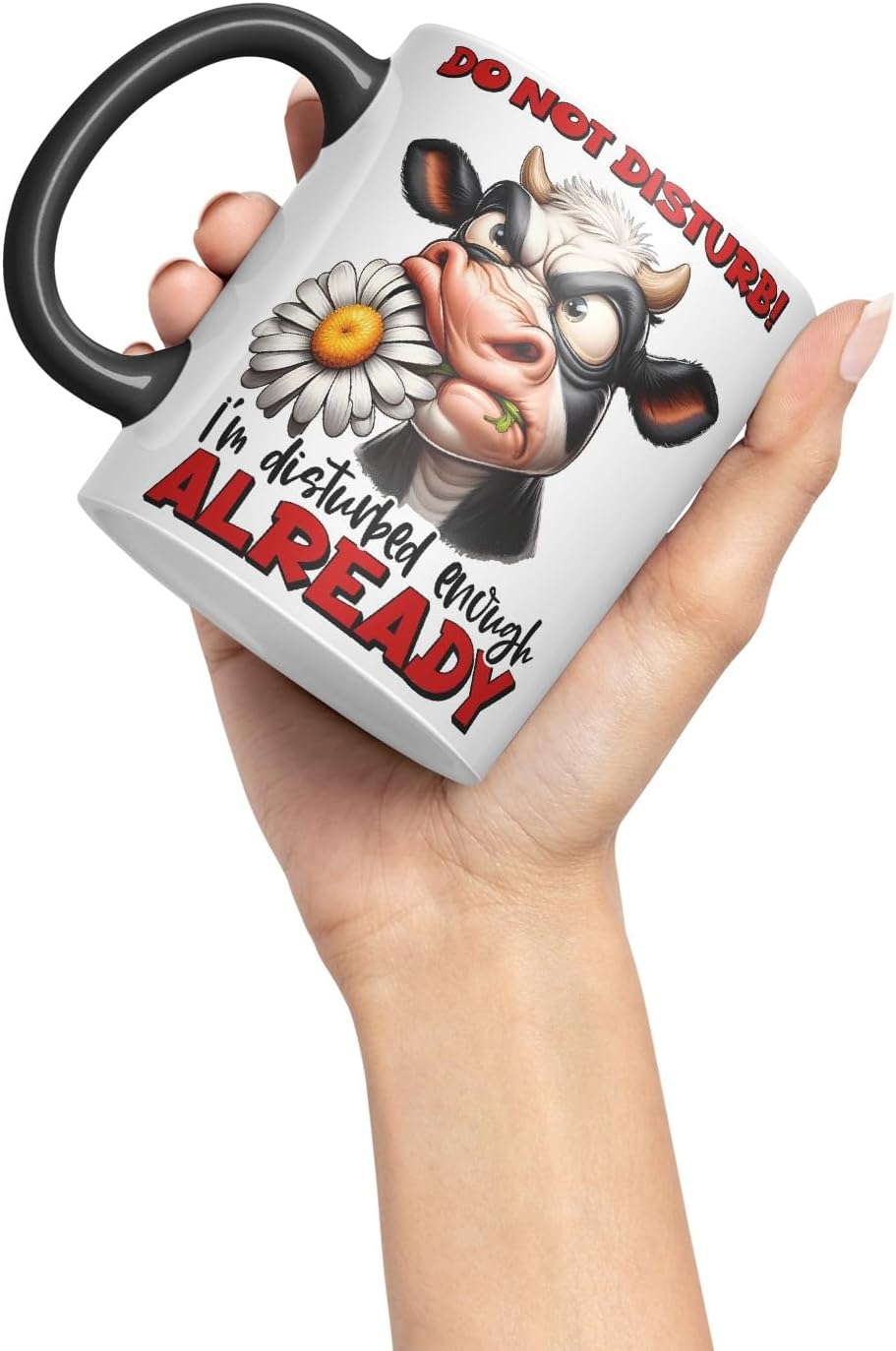 Vixar Do Not Disturb – I’m Disturbed Enough Already Coloured Ceramic Mug Cup 11oz Funny Sarcastic Gift (Black)