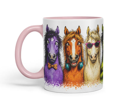Vixar Horse Mug – Cute Horse Coloured Ceramic Mug Cup Gift, 11oz (Black)