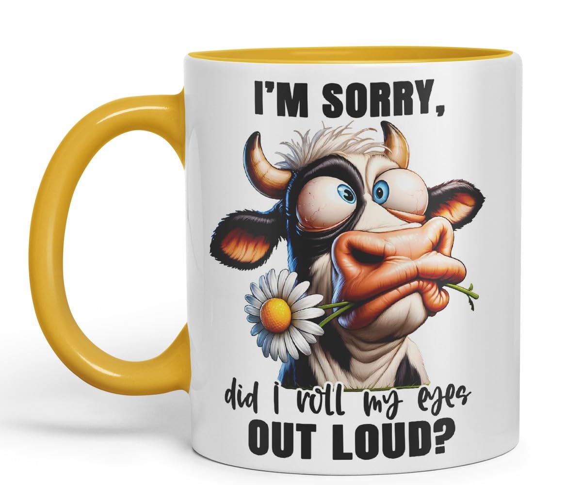 Vixar I’m Sorry – Did I Roll My Eyes Out Loud? Coloured Ceramic Mug Cup 11oz Funny Sarcastic Gift (Black)