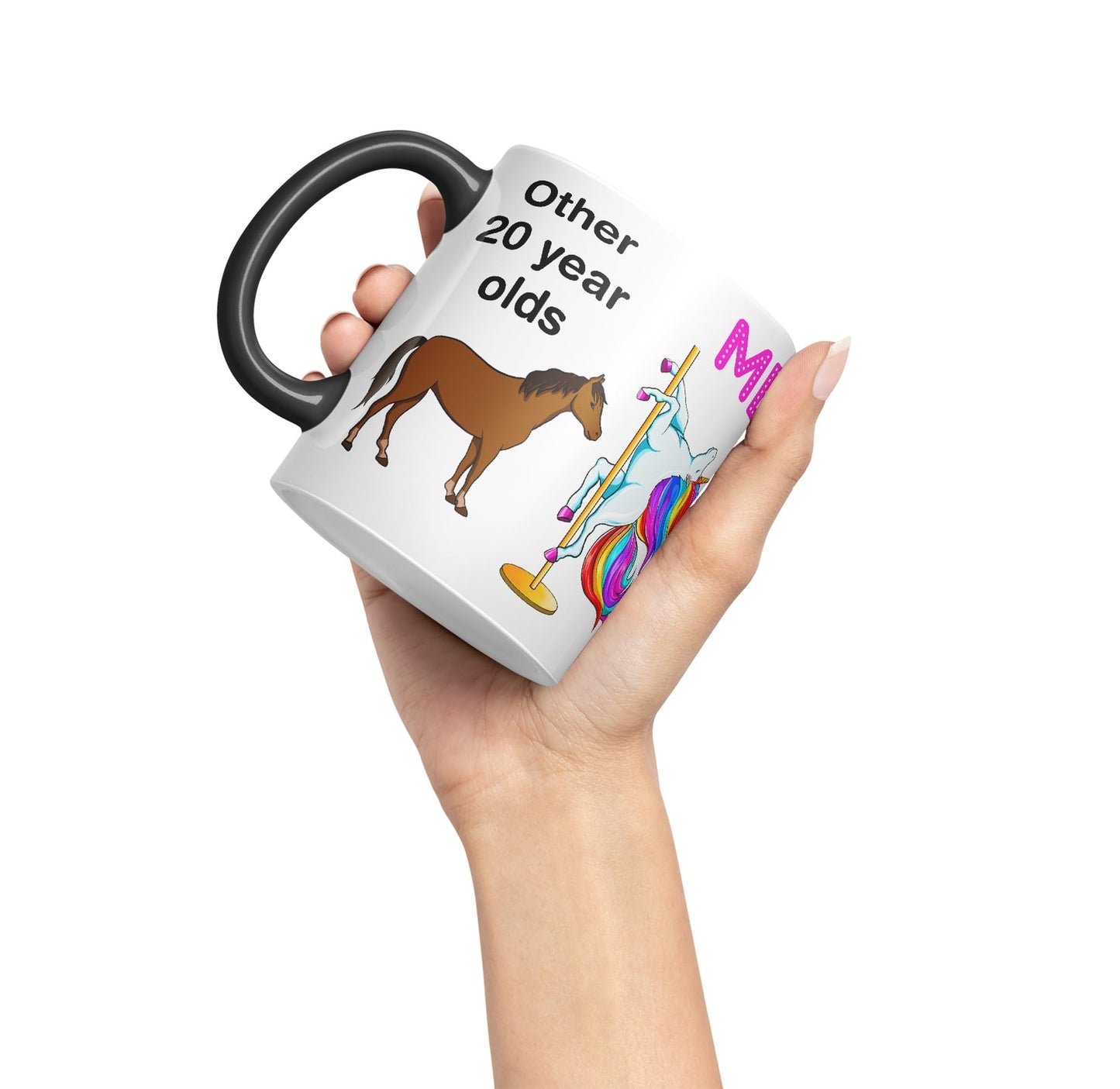 Vixar Pole Dance Unicorn 20th Birthday Other 20 Year Older Coloured 330 ml Mug Cup Gift Work Office Tea Coffee