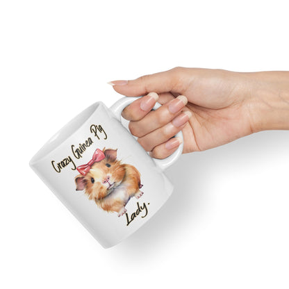 Crazy Guinea Pig Lady Joke sarkasm Sarcastic Ceramic Coloured Mug Cup for Tea Coffee Hot Brew 330ml 11Oz Gift
