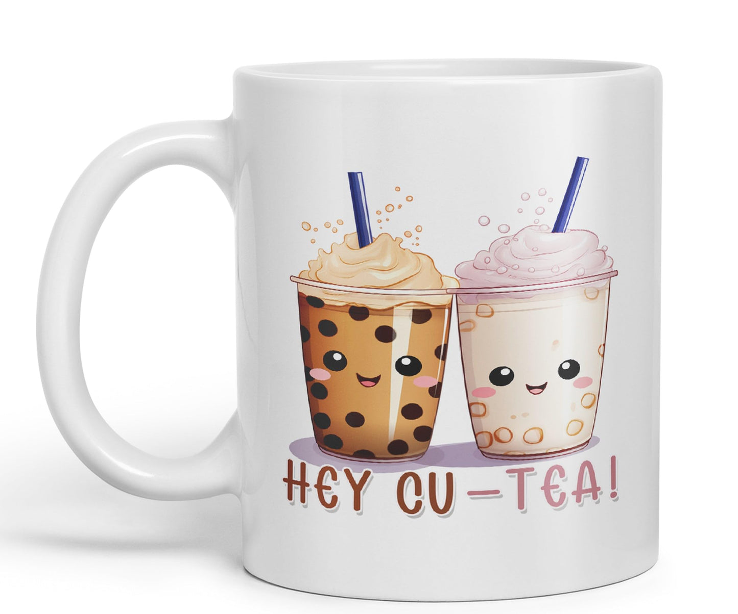 Hey Cu - Tea Joke sarkasm Sarcastic Ceramic Coloured Mug Cup for Tea Coffee Hot Brew 330ml 11Oz Gift