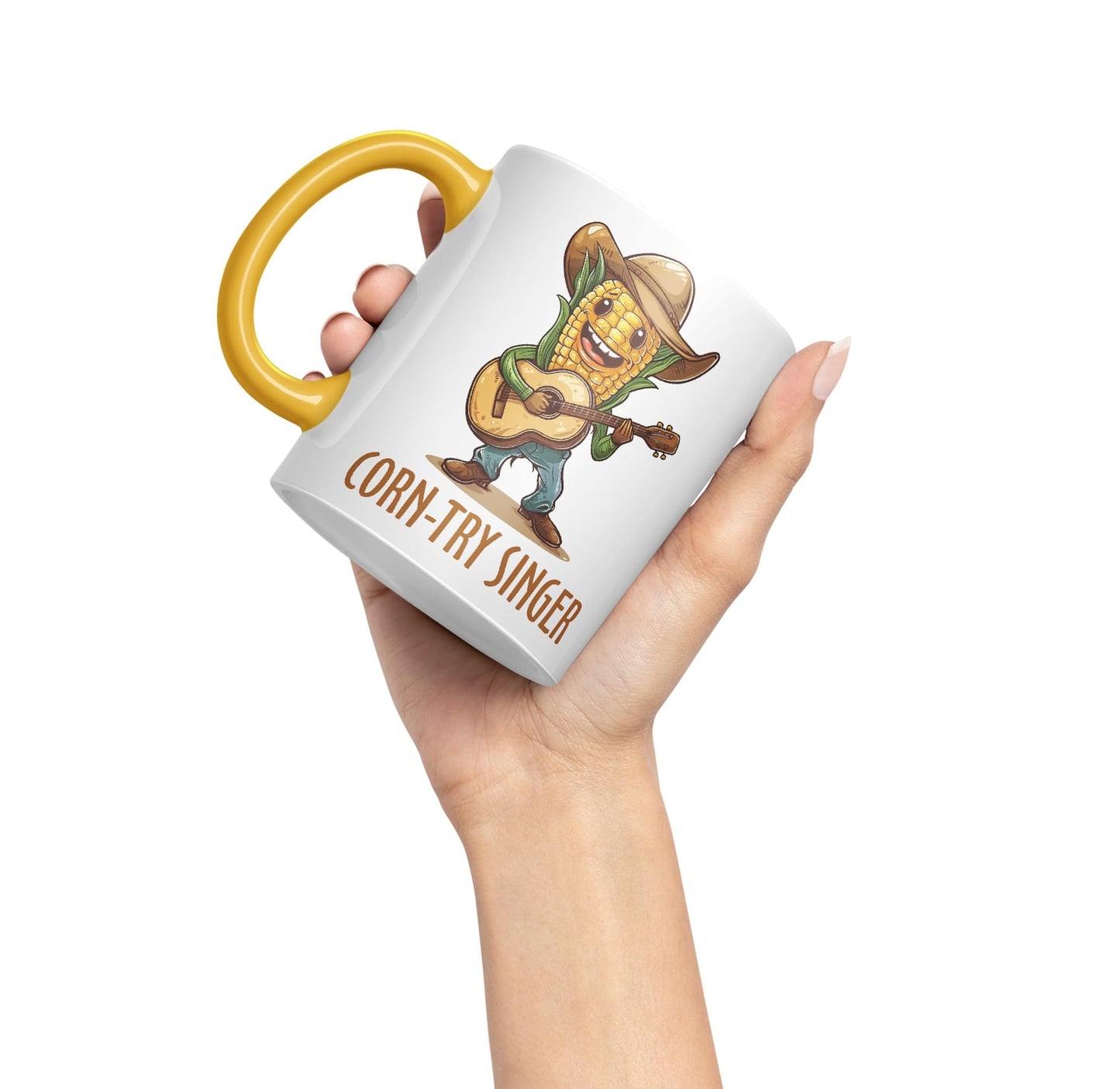 Corn-Try Singer Joke sarkasm Sarcastic Ceramic Coloured Mug Cup for Tea Coffee Hot Brew 330ml 11Oz Gift