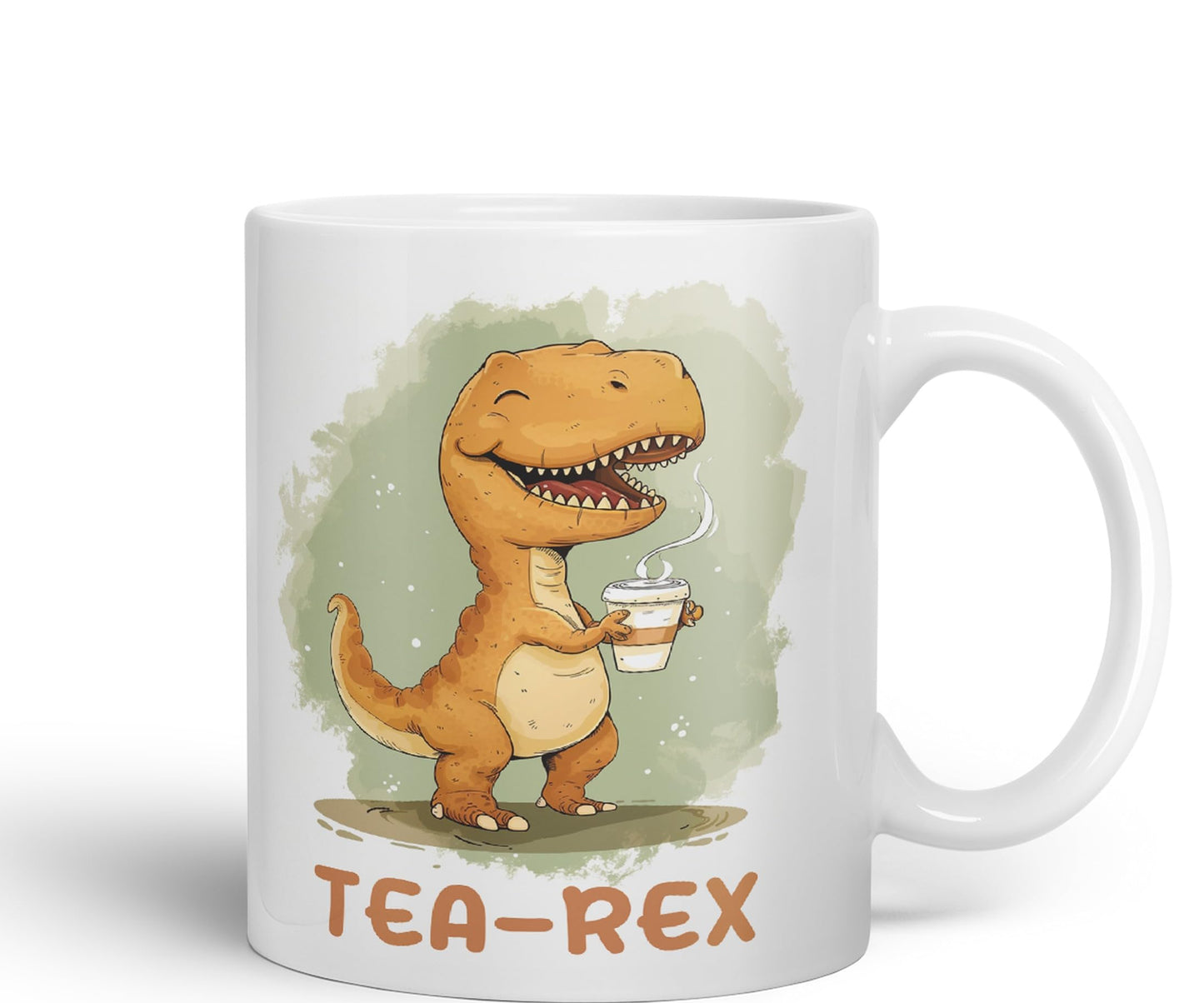 Tea-Rex, Dinosaurus, Dino Joke sarkasm Sarcastic Ceramic Coloured Mug Cup for Tea Coffee Hot Brew 330ml 11Oz Gift