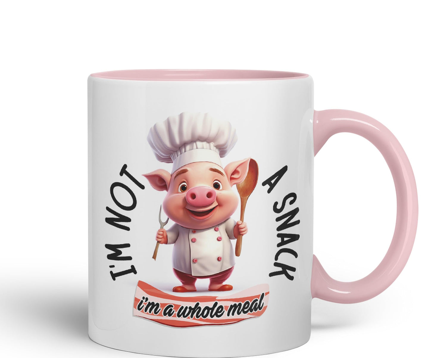 I'm Not a Snack. I'm a Whole Meal Pig Joke sarkasm Sarcastic Ceramic Coloured Mug Cup for Tea Coffee Hot Brew 330ml 11Oz Gift