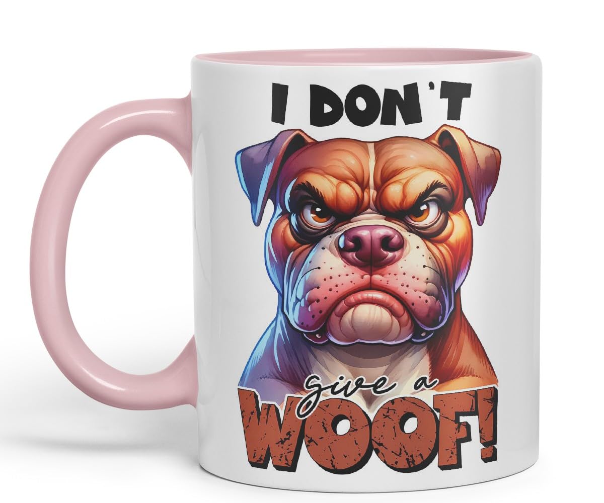 Vixar I Don’t Give a Woof! Dog Coloured Ceramic Mug Cup 11oz Funny Sarcastic Gift (Black)