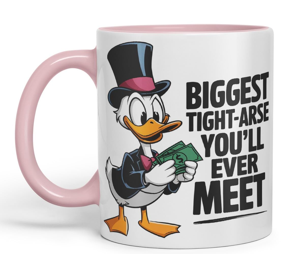 Vixar Biggest Tight-Arse You’ll Ever Meet Sarcastic Duck Coloured Ceramic Mug Cup Gift, 11oz (Black)