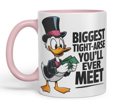 Vixar Biggest Tight-Arse You’ll Ever Meet Sarcastic Duck Coloured Ceramic Mug Cup Gift, 11oz (Black)