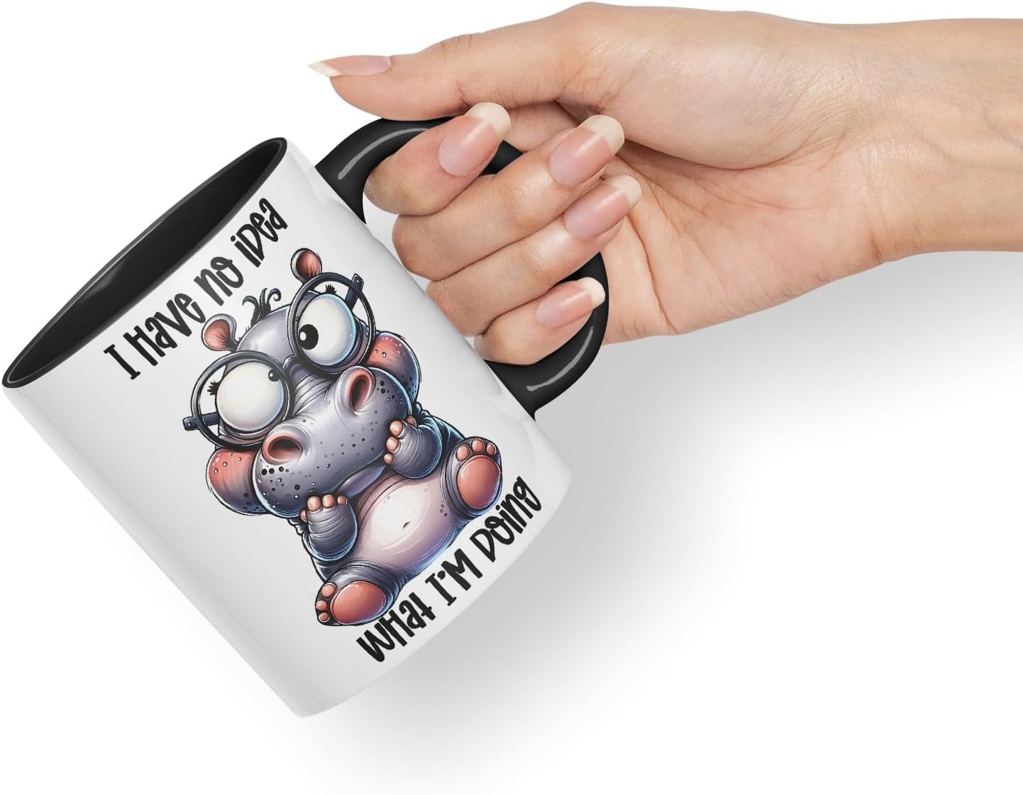 Vixar I Have No Idea What I’m Doing Coloured Ceramic Mug Cup 11oz Funny Sarcastic Gift (Black)