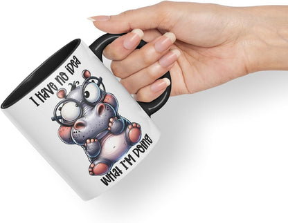 Vixar I Have No Idea What I’m Doing Coloured Ceramic Mug Cup 11oz Funny Sarcastic Gift (Black)