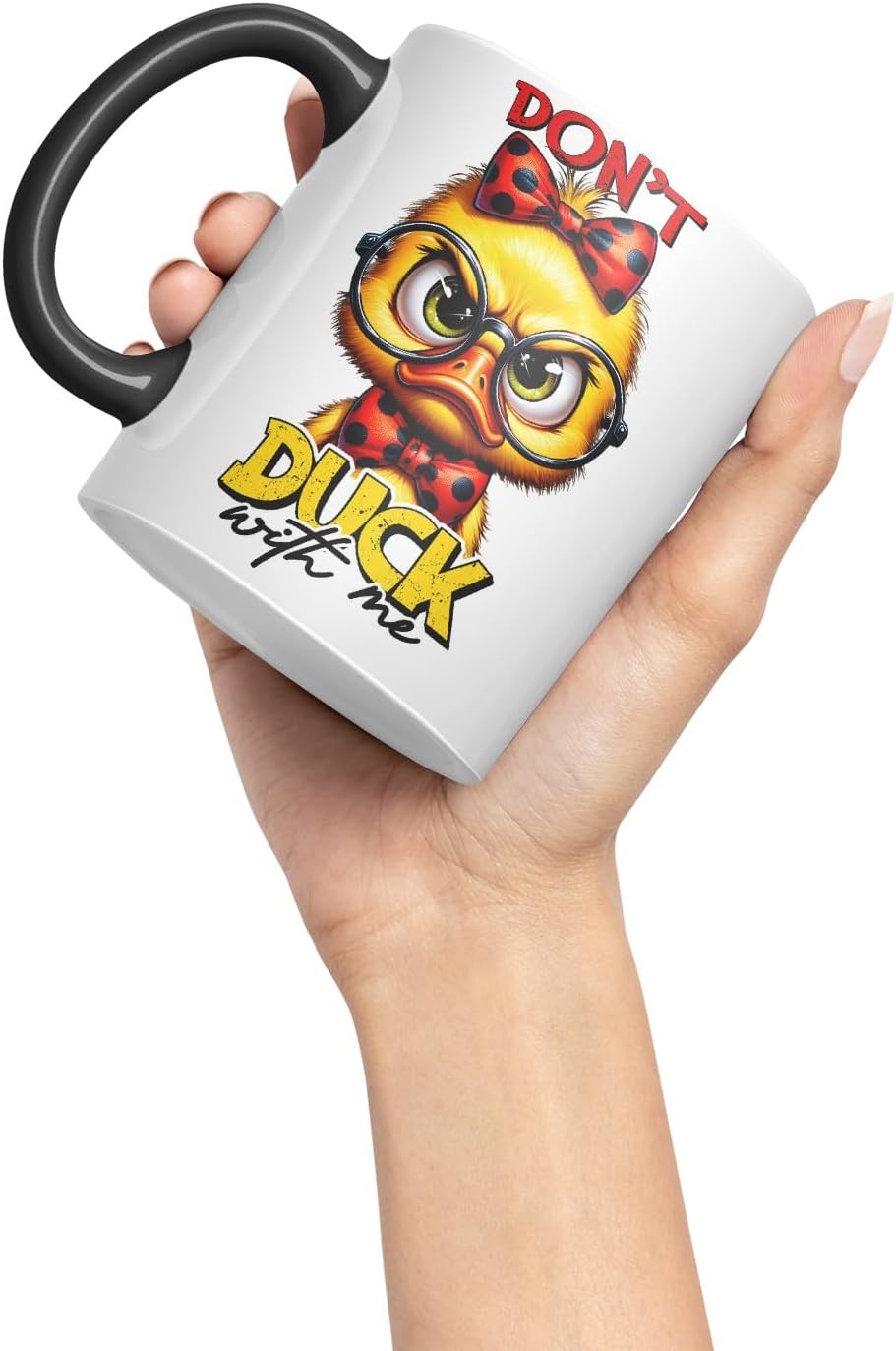 Vixar Don’t Duck with Me Coloured Ceramic Mug Cup 11oz Funny Sarcastic Gift (Black)