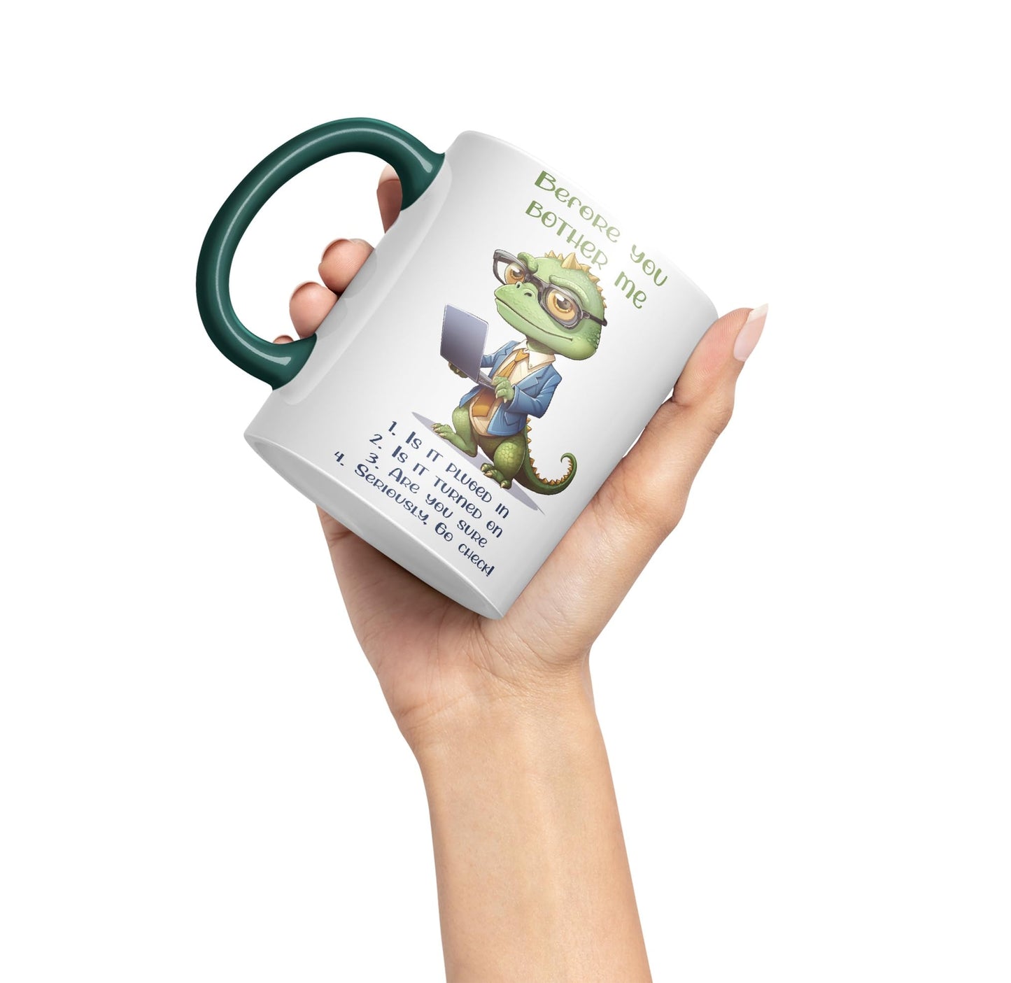 Before You Bother me Crocodile Joke sarkasm Sarcastic Ceramic Coloured Mug Cup for Tea Coffee Hot Brew 330ml 11Oz Gift