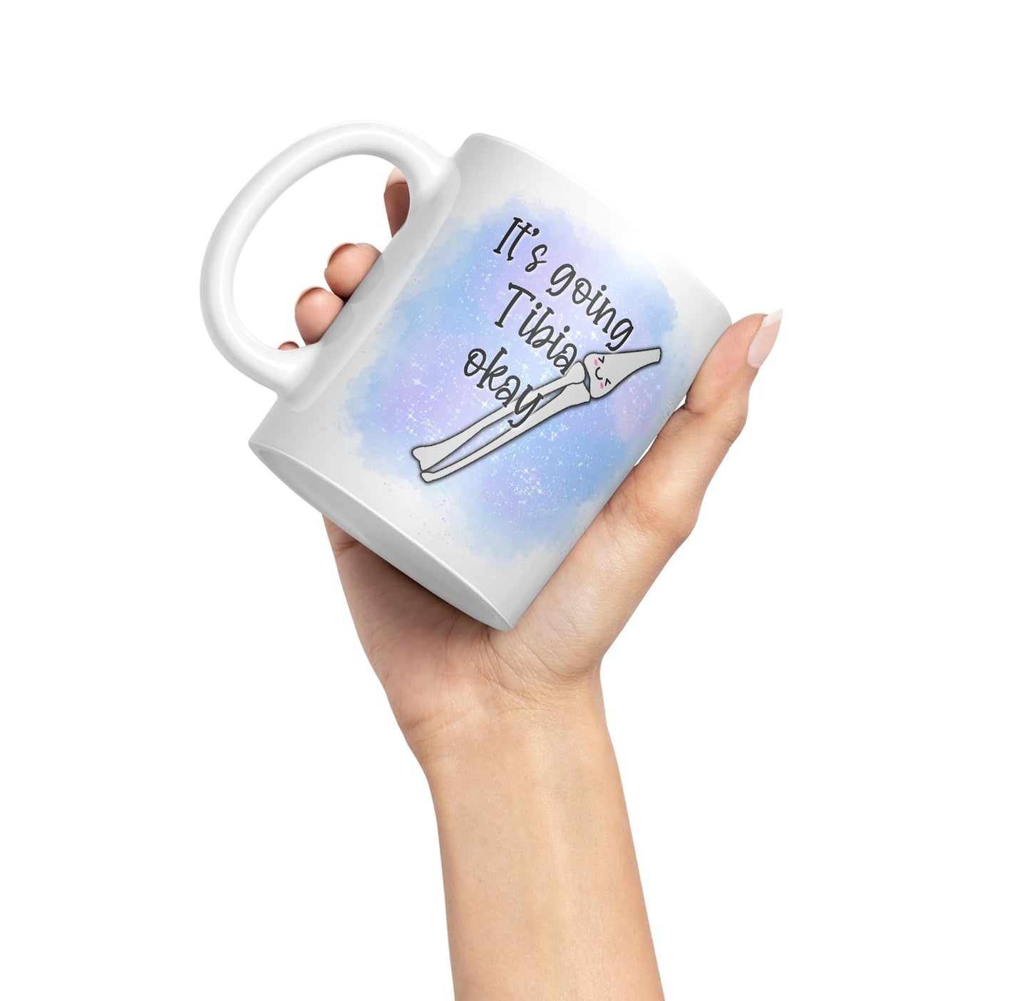 Vixar Anatomy Pun Humor It's Going Tibia ok Coloured Ceramic 330 ml Mug Cup Gift Birthday Work Office Tea Coffee