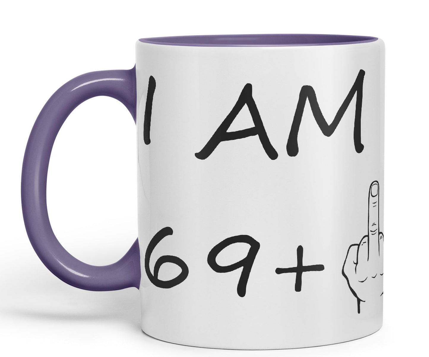 Vixar I am 69 + 1 Men Male Hand Ceramic 330 ml, 11oz Coloured Mug Cup Gift Coffee Tea Happy Birthday Turning 70 Years Old as a Joke Celebration 70th Birthday Gift idea