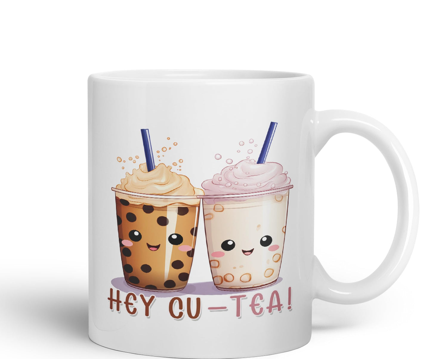 Hey Cu - Tea Joke sarkasm Sarcastic Ceramic Coloured Mug Cup for Tea Coffee Hot Brew 330ml 11Oz Gift